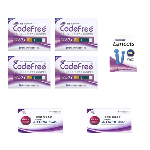 에스디바이오센서 코드프리 혈당검사지스트립 세트(시험지200매+침100개+솜200매) elevee 51,000원