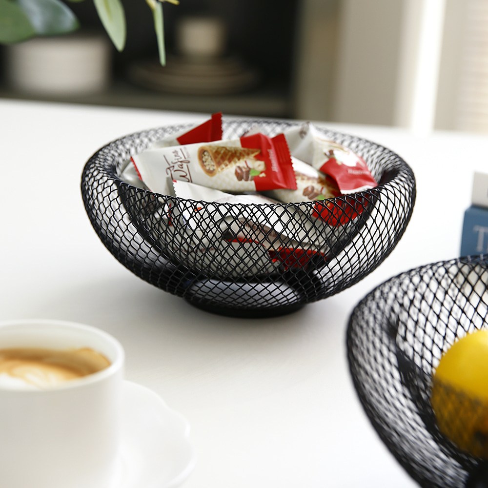 더블 와이어 바스켓 철제바스켓 과일트레이 과일바구니 철제바구니 수납 정리 4size, 1개, 블랙 23,800원
