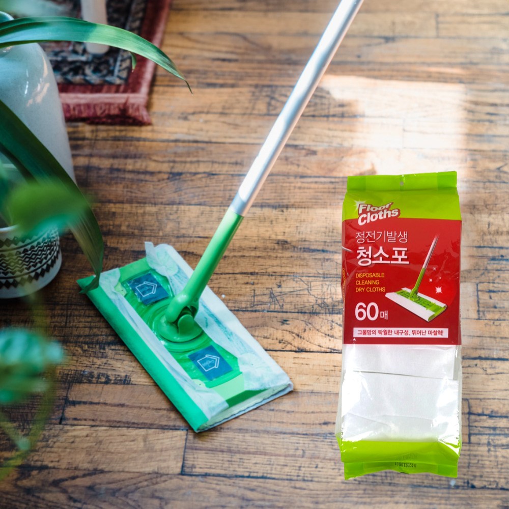 태광 정전기발생 청소포 60매 1회용걸레 부직포 먼지 청소 정전기청소포 리필, 1개 1,900원