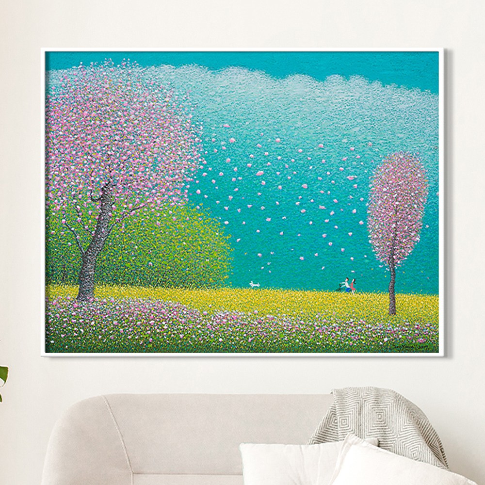 [인메이블] 장용길 작가 봄 풍경화 아트에디션 35종 그림 거실 인테리어 꽃 나무 자연 캔버스액자 214,000원