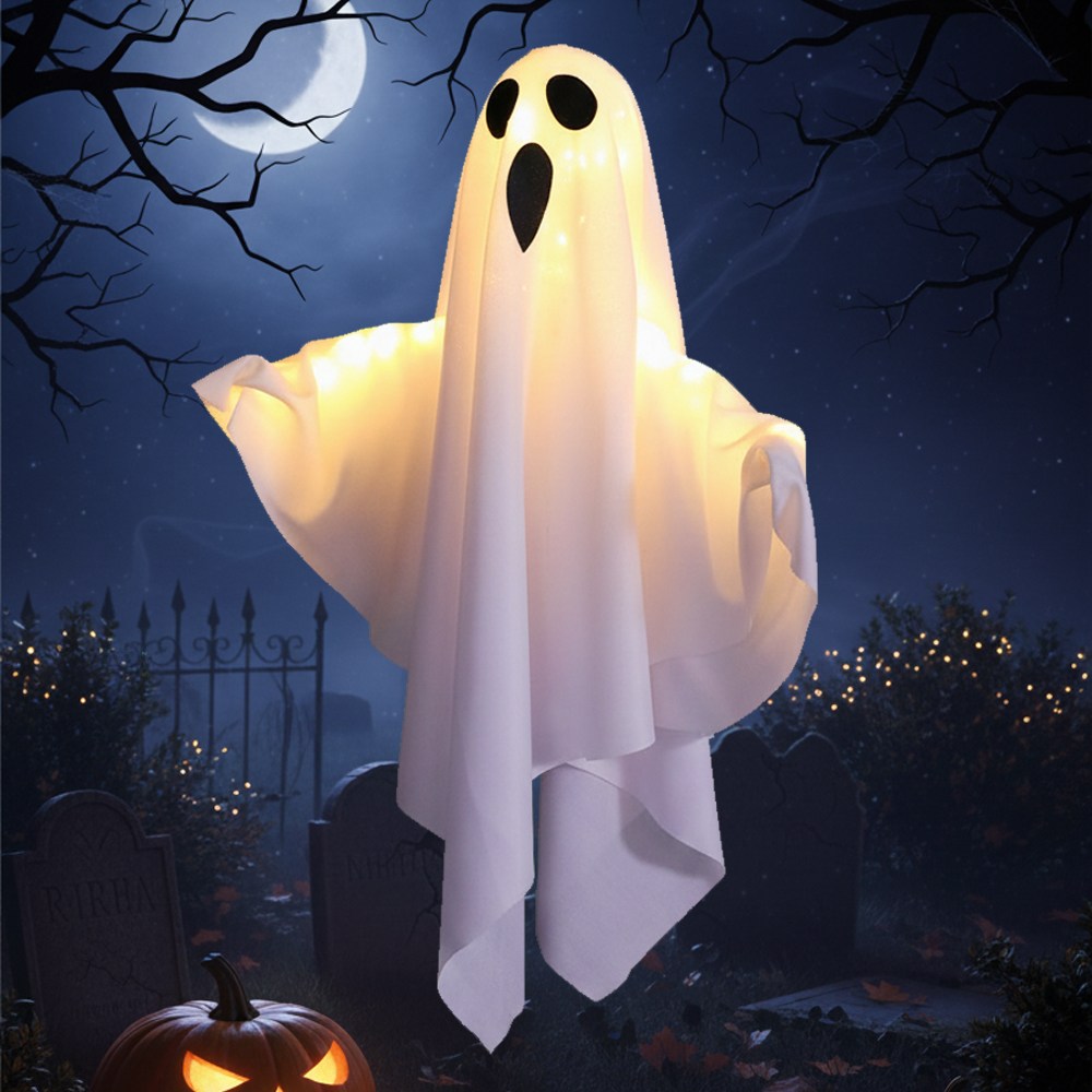 탐리프 할로윈 LED 유령 장식 전구 파티용품 소품, 1개, 화이트 9,900원