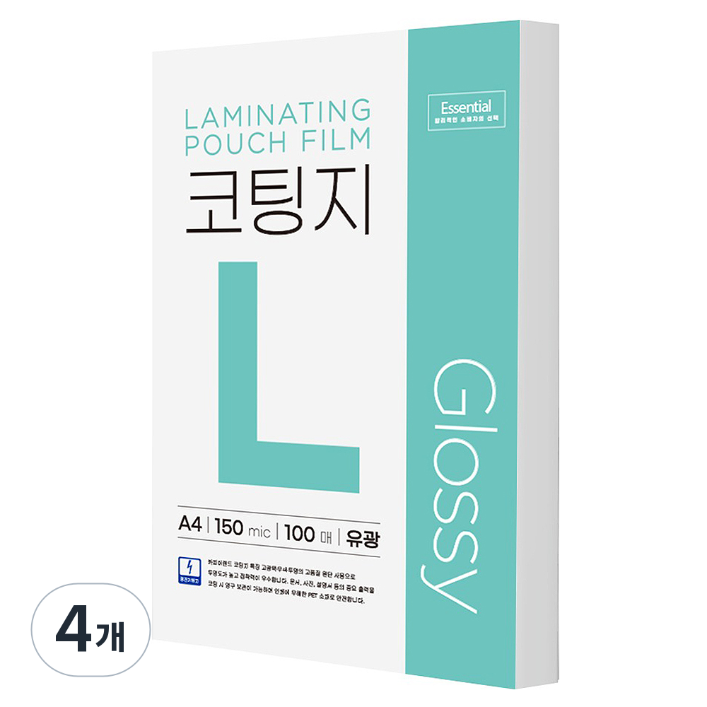 카피어랜드 에센셜 정전기 방지 코팅지 코팅필름 150mic 100p, 4개, A4 12,210원