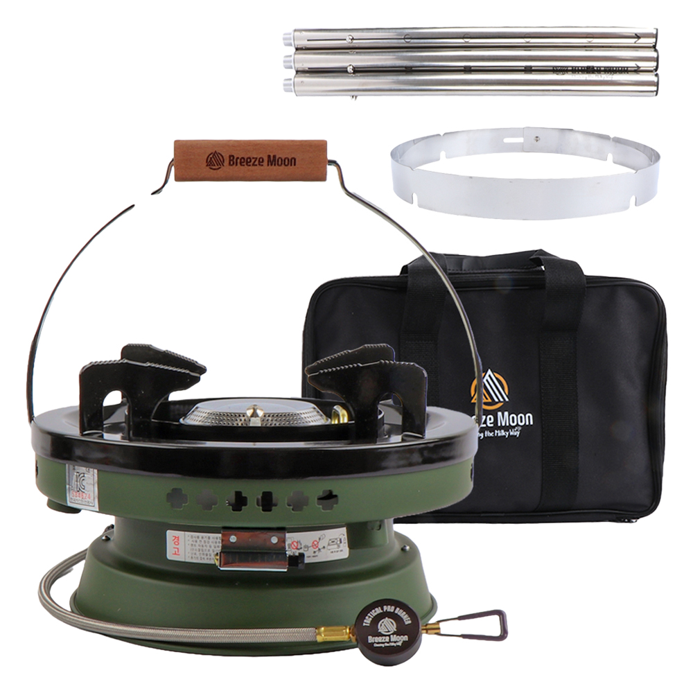 브리즈문 캠핑 해바라기 강염 휴대용 가스 버너  + 5단 가변 프레임 + 링가드 + 보관 가방 세트 134,800원