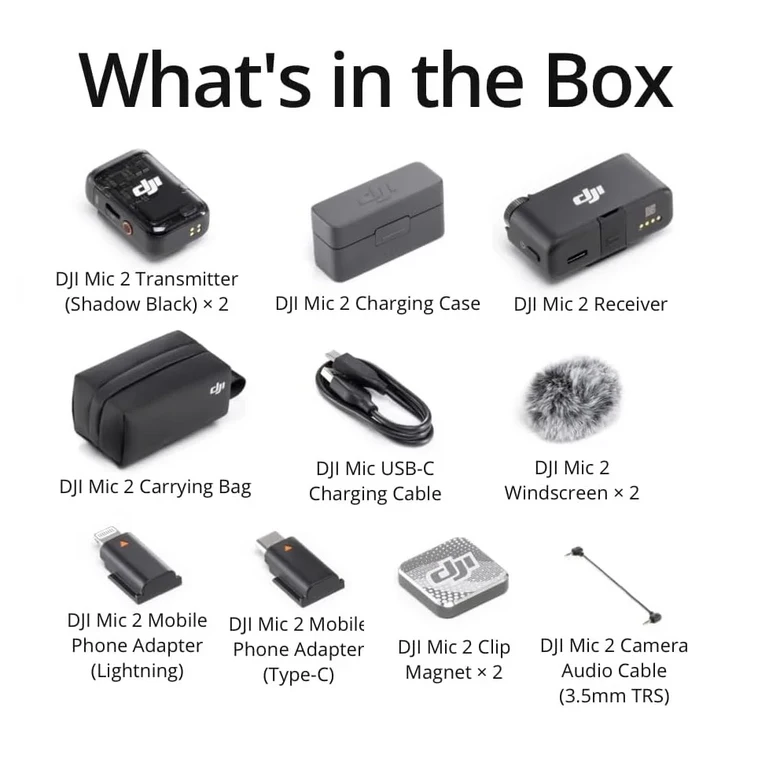 DJI Mic 2 무선 마이크 지능형 노이즈 캔슬링 32비트 플로트 내부 녹음 최적화된 사운드 501,500원