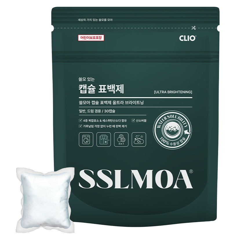 크리오 쓸모아 강력 클린 산소버블 캡슐 세탁 표백제 30p, 390g, 1개 8,900원