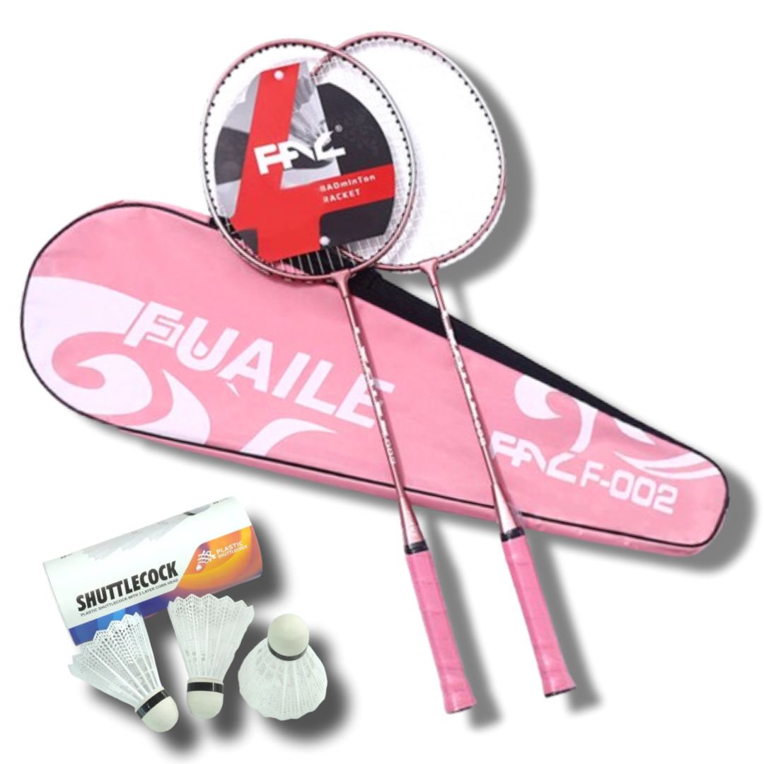 시옷모먼트 입문자용 가벼운 배드민턴 라켓 셔틀콕 세트 + 전용 라켓백, 1세트, 핑크라켓 2P 28,500원