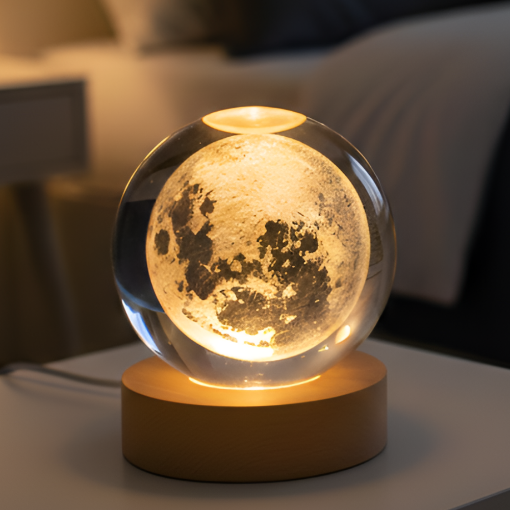누아니 감성 LED 유리구슬 무드등 수면등 인테리어 조명, moon(8cm) 15,000원