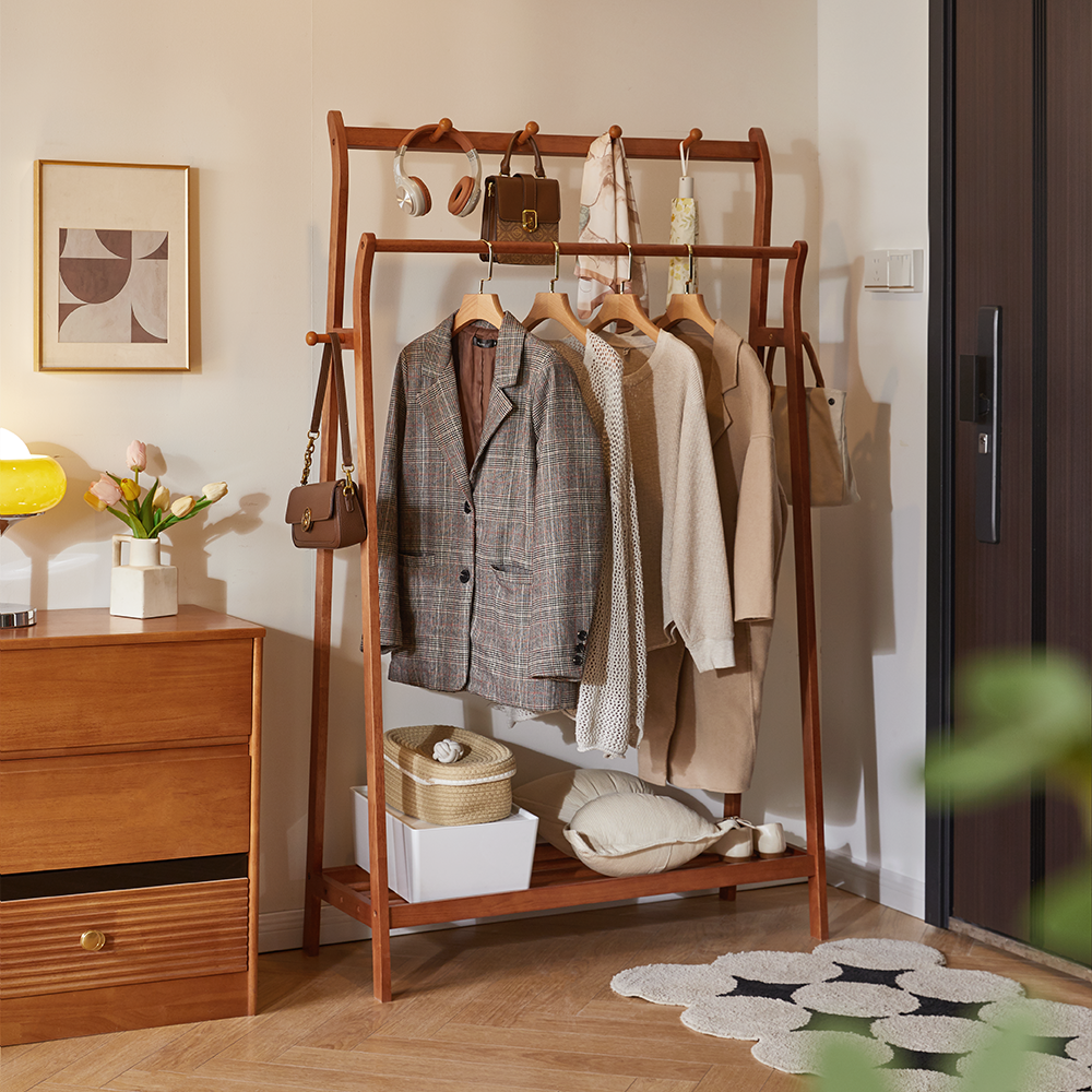 에코소라노 다용도 원목 2단 행거 튼튼한 스탠드 옷걸이, 네추럴-1000mm-RF-YMJ2165 79,800원