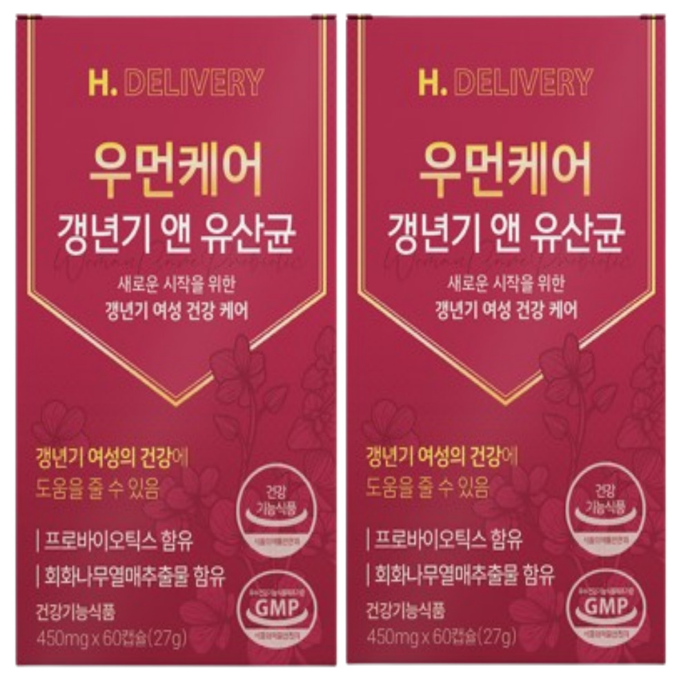 여성 갱년기 유산균 식약청인증 회화나무 열매 추출물 갱년기 영양제 우먼케어 헬씨딜리버리 55,200원