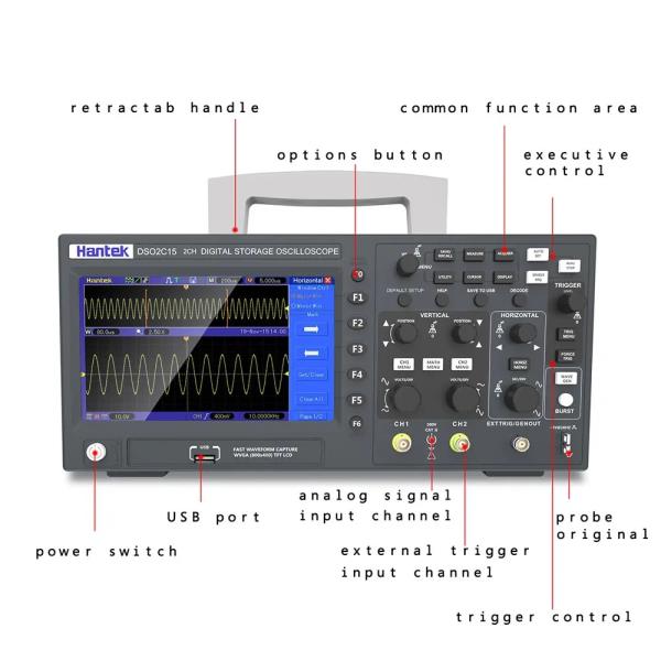 정시출고 무료배송 Hantek 디지털 오실로스코프 DSO2C10 2 채널 100Mhz/150Mhz 저장 USB 휴대용 멀티미터 217,200원