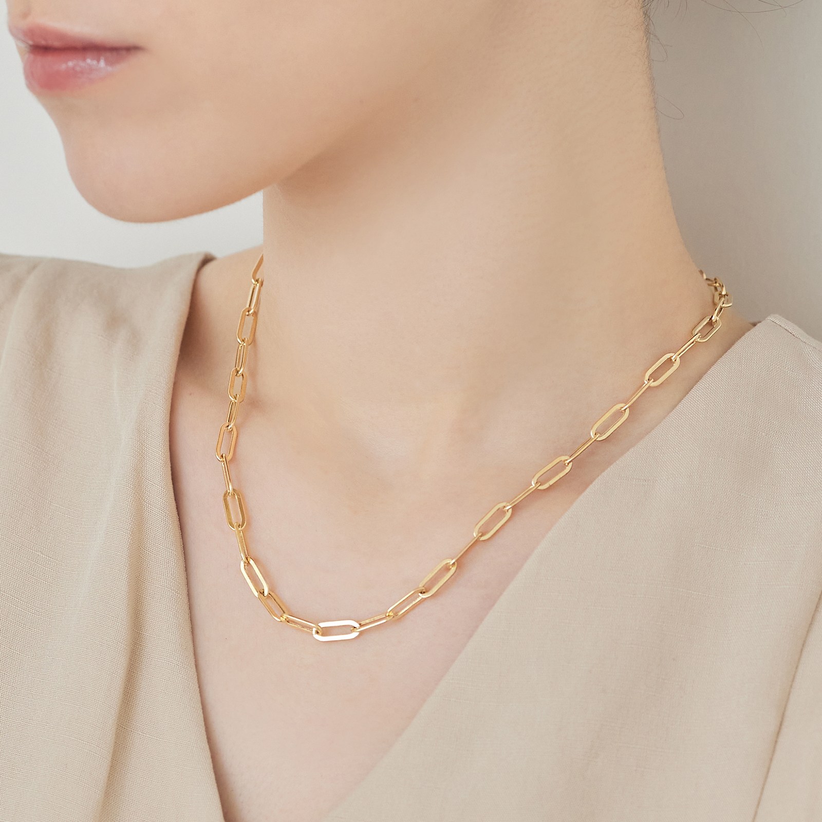 펠리체골드 14K,18K 시그니처 클립 목걸이 (M) (+선물포장) 할로우 체인 금 데일리 골드 클립 여자친구 선물 볼드 기념일 1,531,600원