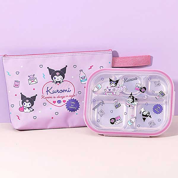 뽀사사 무료배송 산리오 쿠로미 모노 스텐 식판 가방 세트 1개 캐릭터 릴팡 어린이 유아동 식기 27,200원