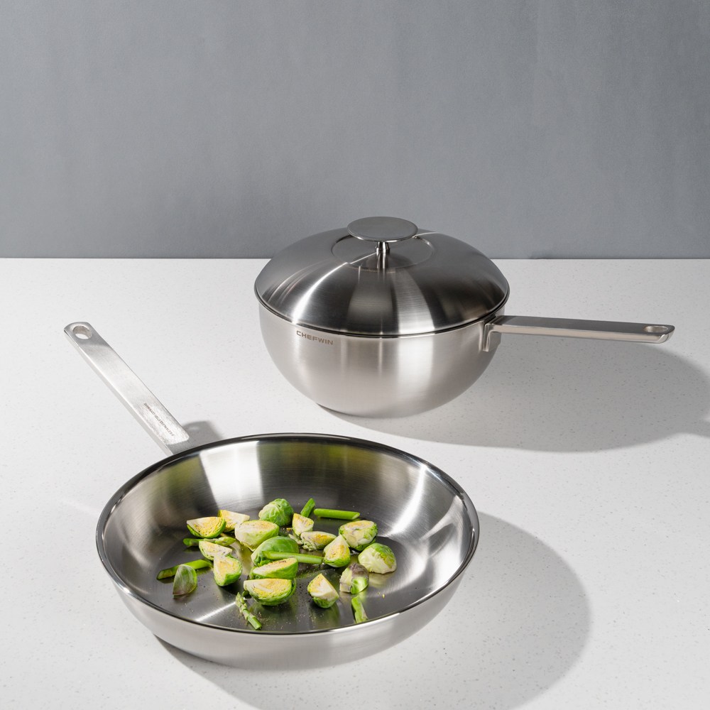 [쿠팡 단독 35% 파격특가+17만원 상당 사은품 증정] 쉐프윈 316STS 통5중 28cm 후라이팬 + 24cm 멀티웍 243,000원