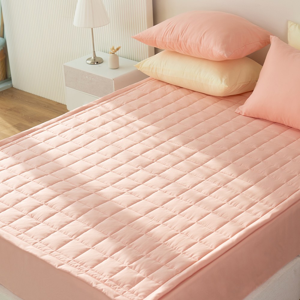 코팅블루 먼지없는 알러지케어 고정밴드 누빔 침대패드, 06.피치핑크 22,800원