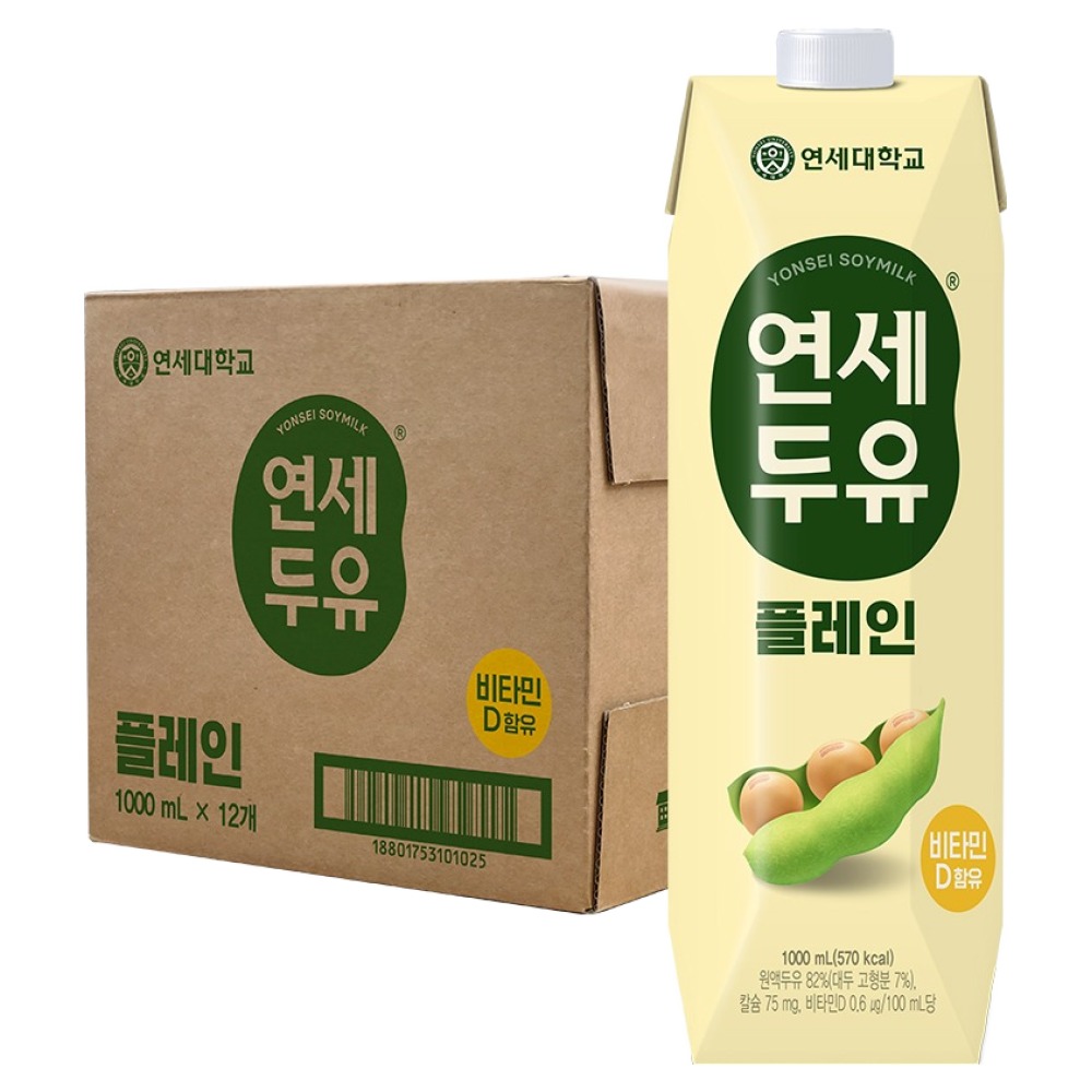 연세두유 플레인, 1L, 12개 10,480원