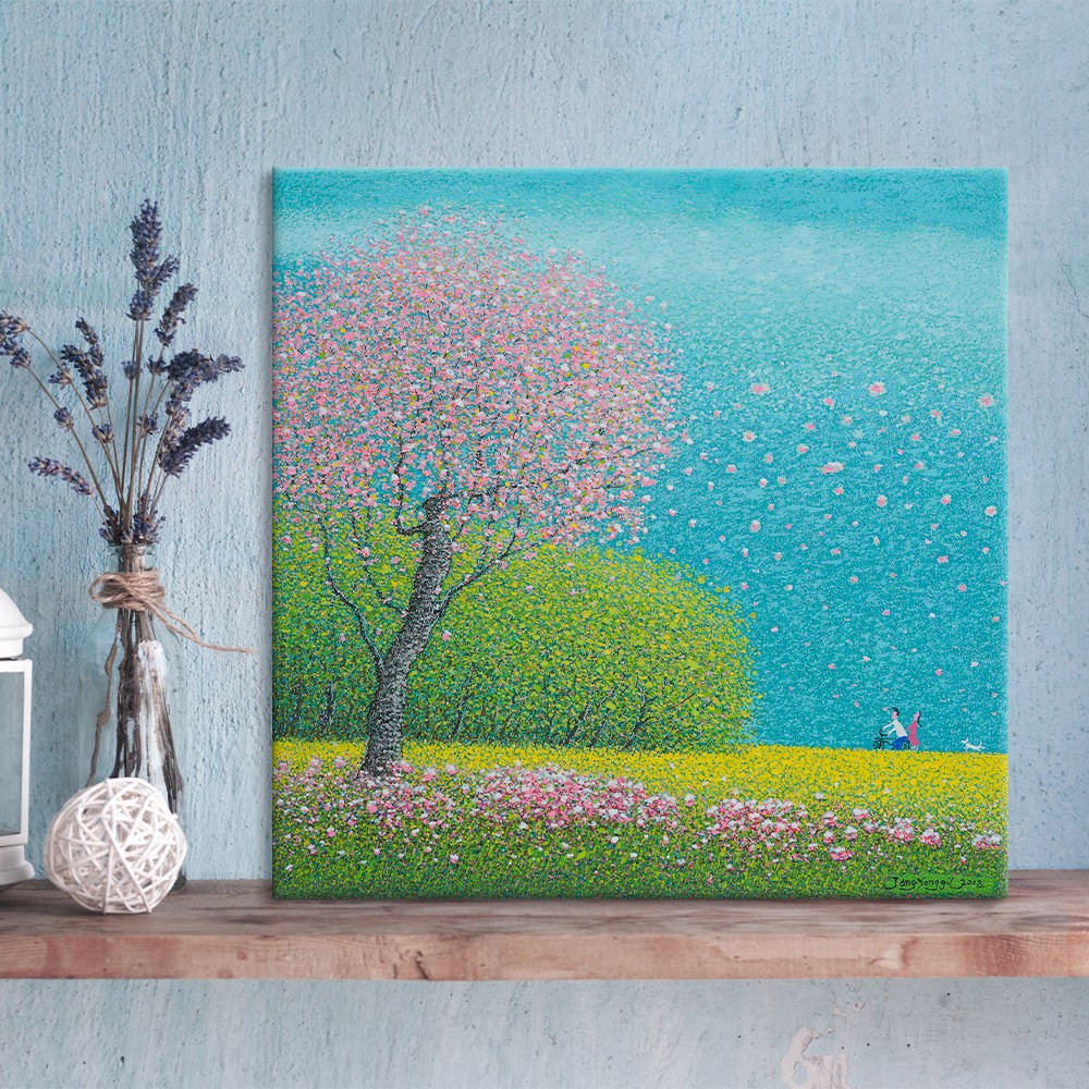 [인메이블] 장용길 작가 봄 풍경화 아트에디션 35종 그림 거실 인테리어 꽃 나무 자연 캔버스액자, 캔버스액자 59,800원