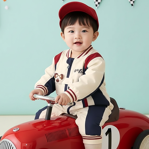 몽실이 배색라인 간절기 우주복 가을 봄 스포티 남아 유아용 외출복 30,900원