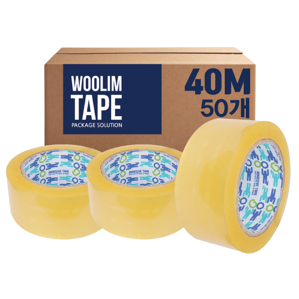 우림 OPP 박스테이프 경포장 투명 40M 50개 포장 택배용 26,000원