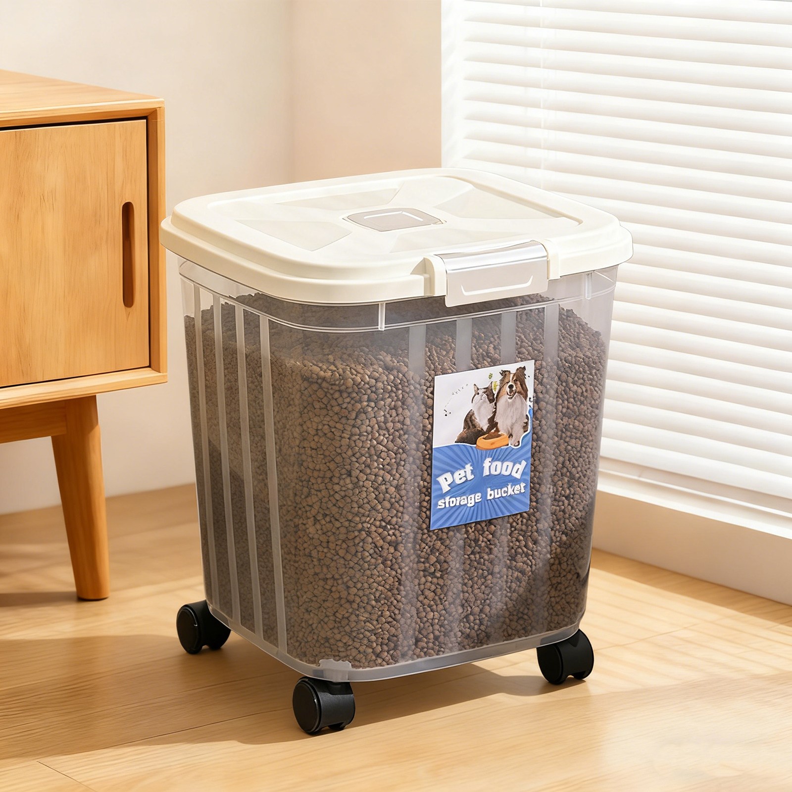 대용량 펫 푸드 저장통 밀봉성 우수 내구성 강한 투명 디자인 이동 편리 펫/가정용 음식 저장통 33,500원