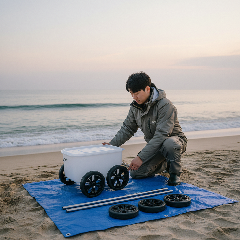 해루질 조과통 튜닝 바퀴 20cm 4개 스텐봉 2p DIY 세트 19,890원