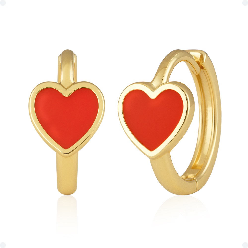 쥬넬 14KGF 설렘 에나멜 쁘띠 하트 원터치 링 귀걸이(4 color) 62,900원