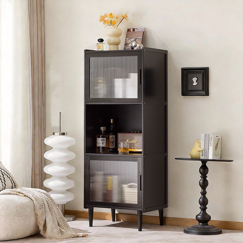 서랍장 수납장 측면 여닫이문 오픈형 디자인 다기능 구분 수납, 블랙 89,500원