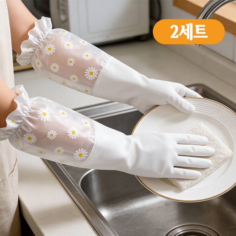 LUODONG 손목 보호형 기모안감 질긴 니트릴 장갑 라텍스 주방 설거지 장갑 10,800원