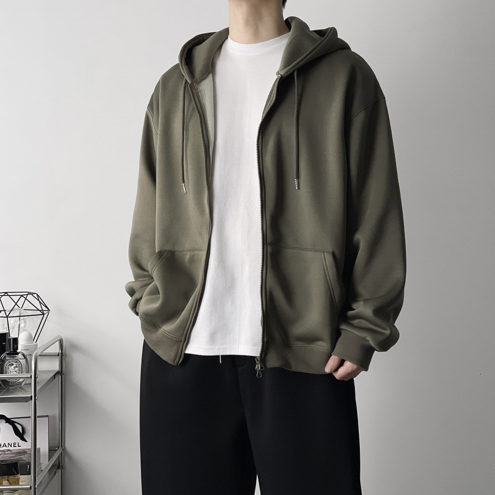 오프앤 남자 무지 투웨이 오버핏 후드 집업 19,900원