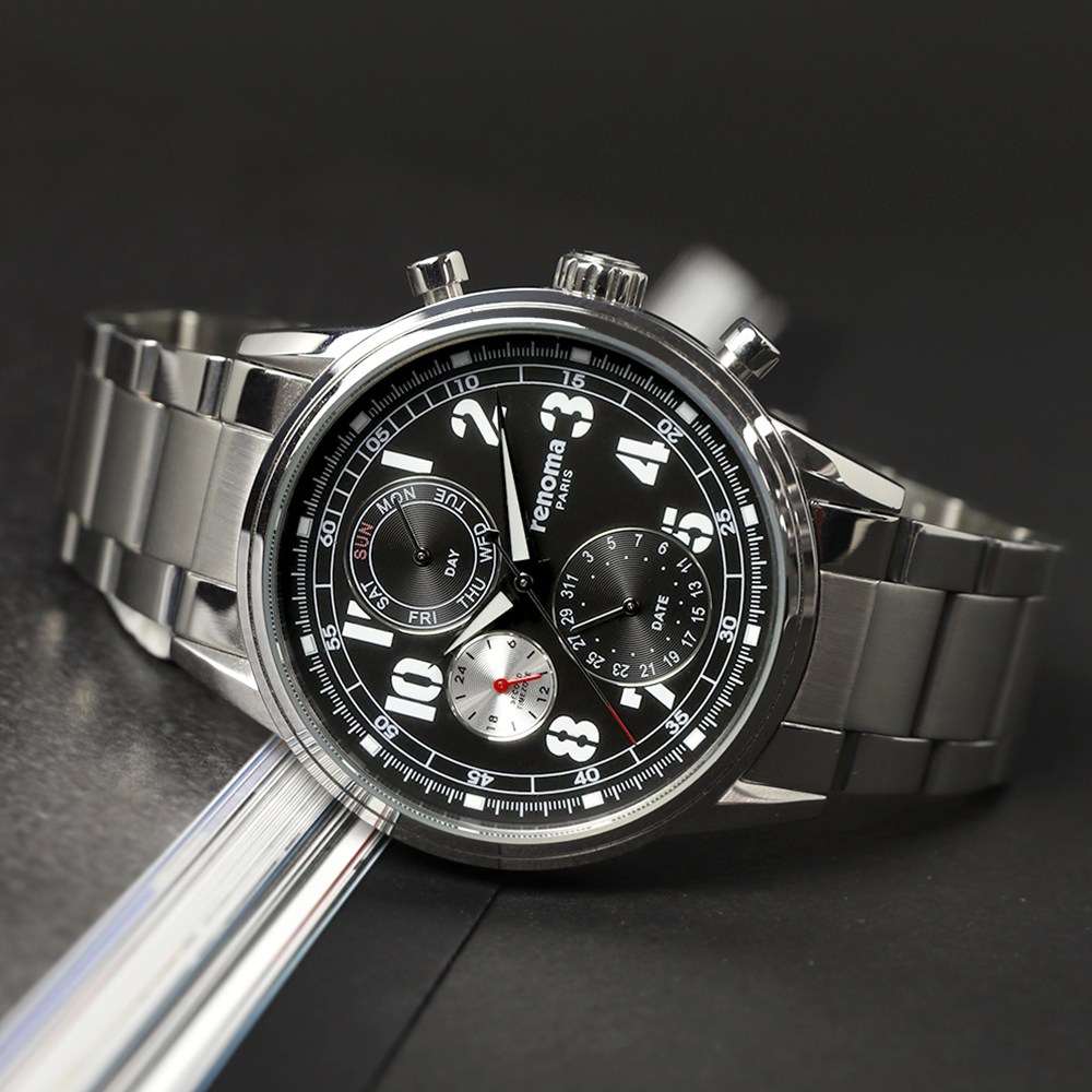 renoma 레노마 멀티펑션 블랙 남성 메탈시계 RE340BK 78,000원