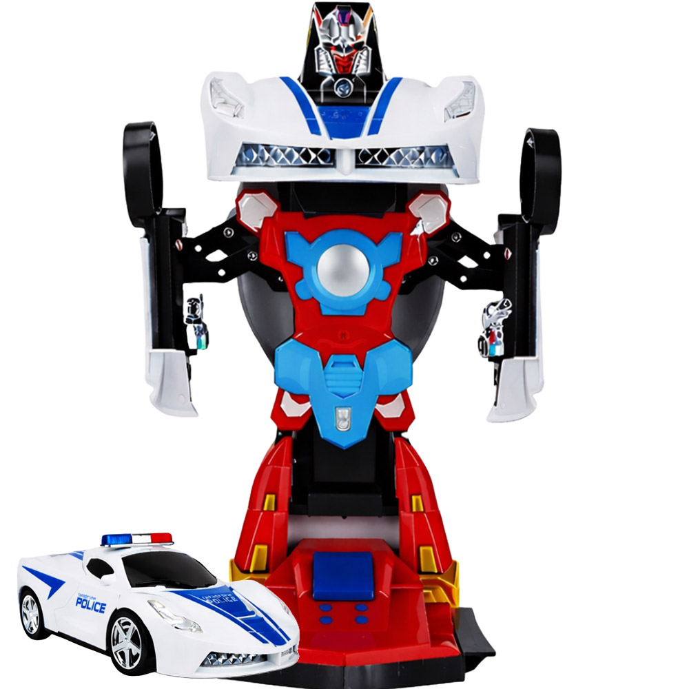 LED 경찰차 변신 로봇 장남감, 1개, 경찰차 변신 로봇, 현재가 9,100원