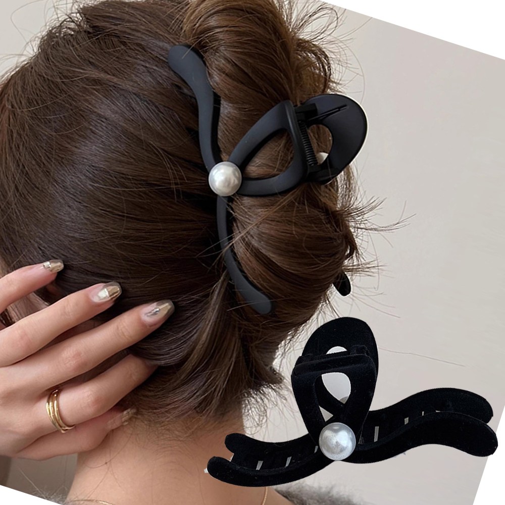 미다미 13cm 아브라 웨이브 블랙 진주 집게핀 16,900원