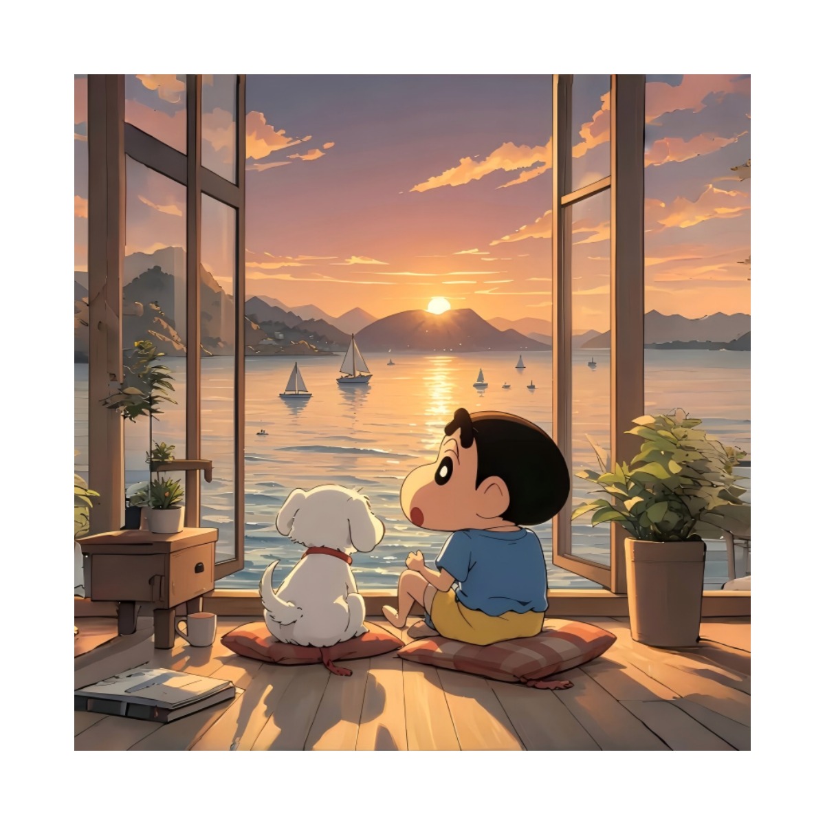 톰앤토미e DIY 아크릴 페인팅 그림 짱구 50*40 사이즈, 짱구와 저녁 바다, 1개 16,900원