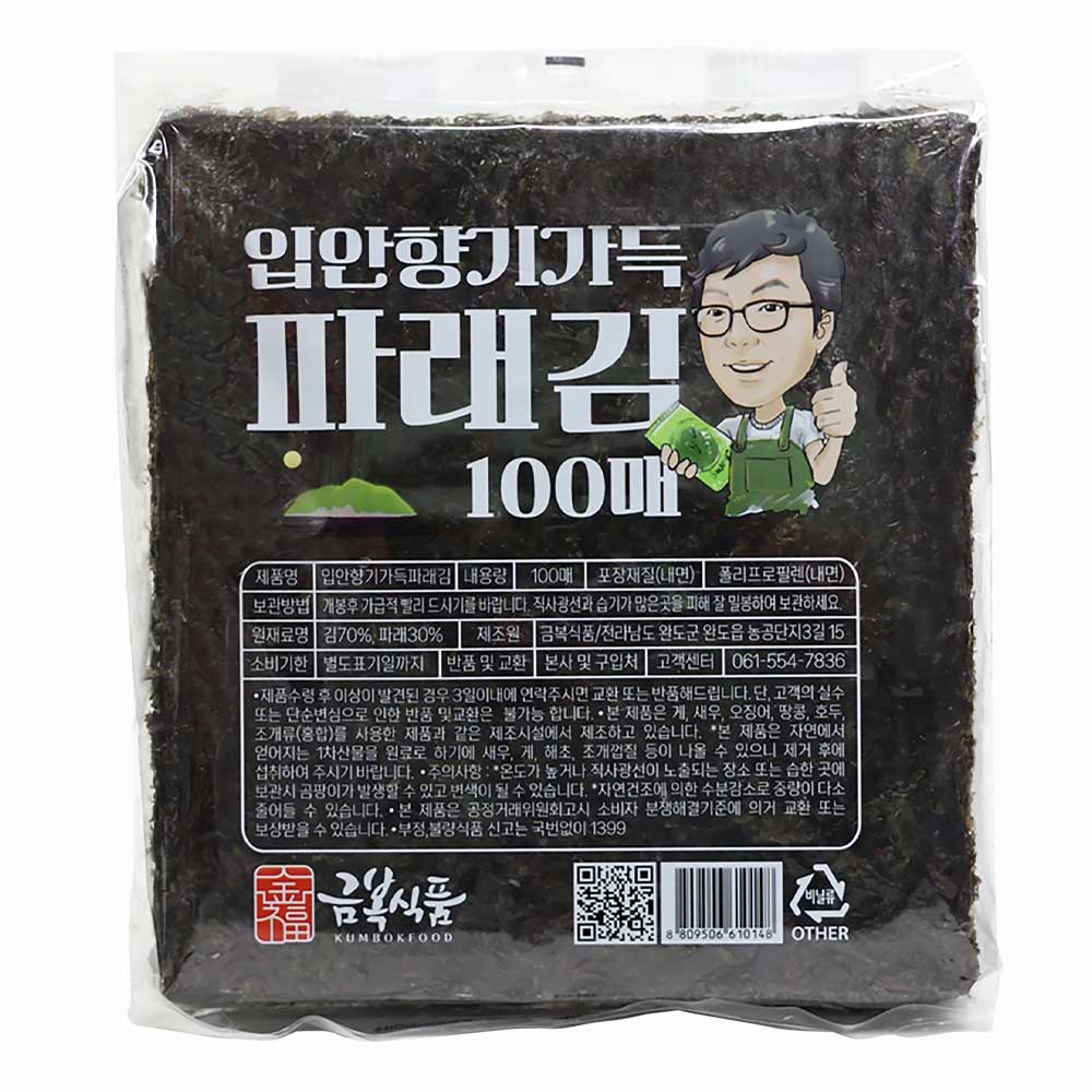 금복식품 완도산 파래김 100매 생김 전장김 무조미김 햇김 13,770원