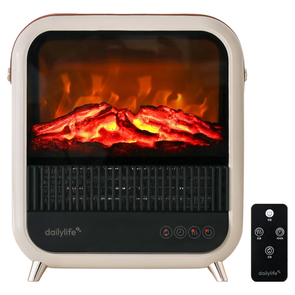 델라이프 2세대 무드등 불멍 PTC 전기 리모컨 타이머 미니 온풍기 49,800원