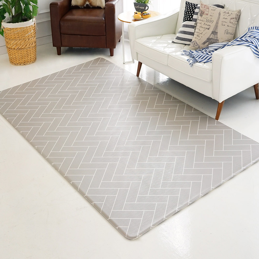 제로벨 PVC 양면 놀이방매트 특대형 140x240cm 12T 유아 어린이 층간소음 매트, 양면 헤링본 그레이 135,200원