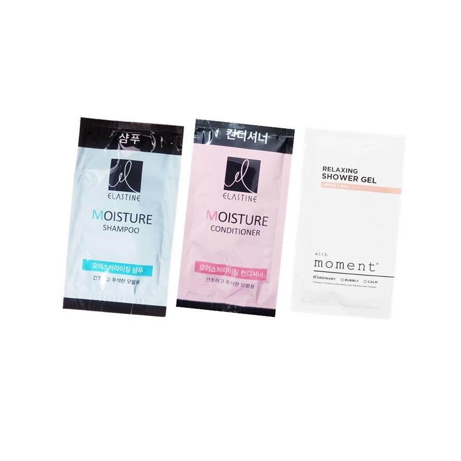 일회용샴푸 엘라스틴 샴푸50개+린스50개+위드모먼트 바디워시50개 총 150개 여행용 휴대용 18,200원
