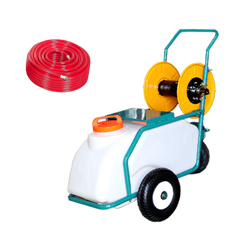 국산 분무기 프레임 대덕테크 엔진 동력 포터블 3륜 구르마 살포기 60L 물통 8.5mm x 50m 호스 포함, 단일, 1개 389,300원