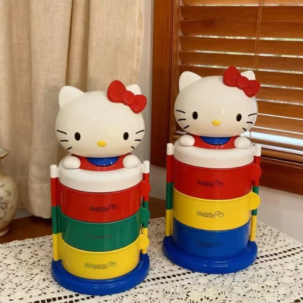 키티 3단 회전 수납함 - 헬로키티 다용도 멀티 정리함 보석함 보관통 케이스 무지개 레인보우 데스크테리어 생일 선물 책상꾸미기 인테리어 18,000원