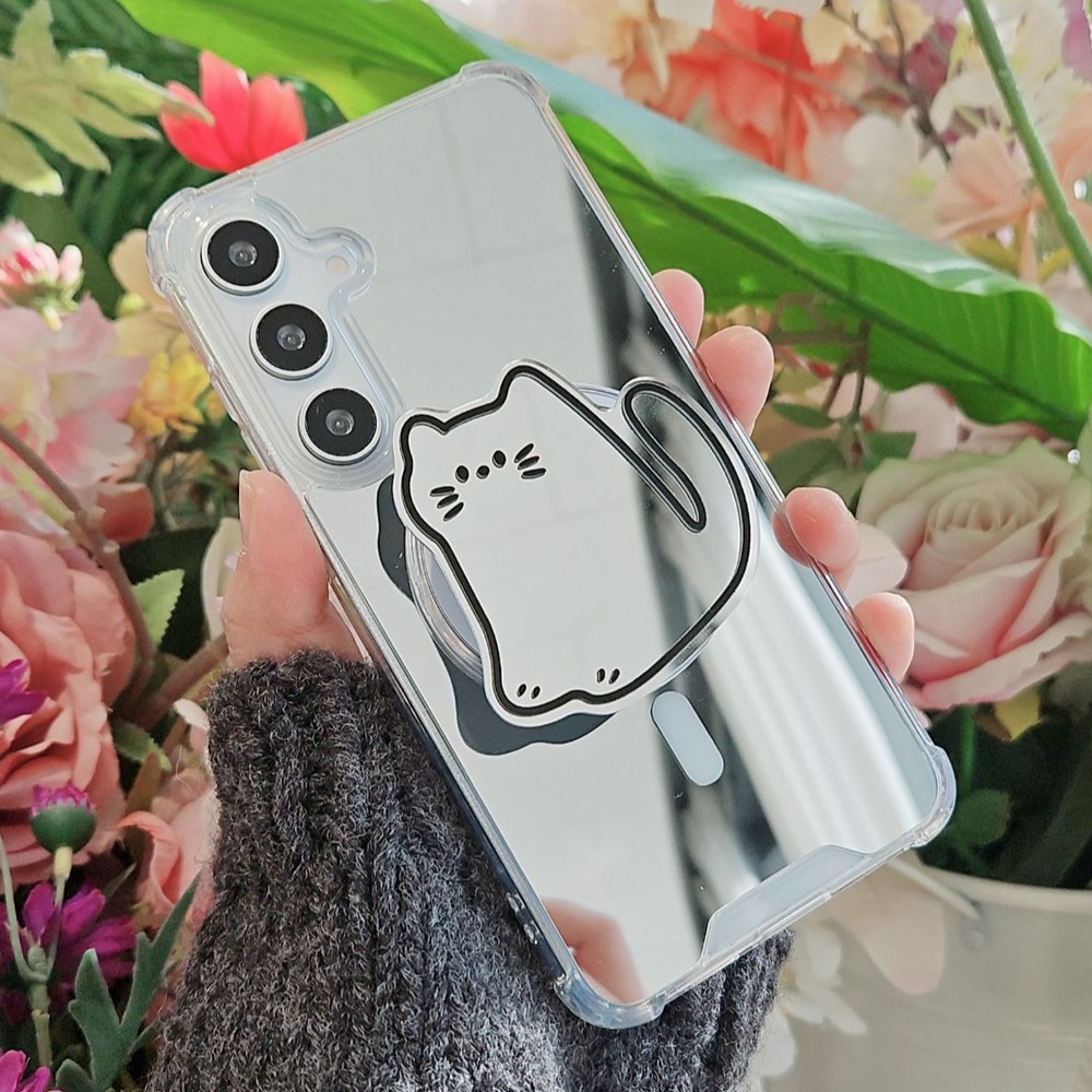 갤럭시S25울트라 맥세이프 미러 맥세이프 미러 케이스 고양이 그립 톡홀더 거치대 젤리 범퍼 15,400원