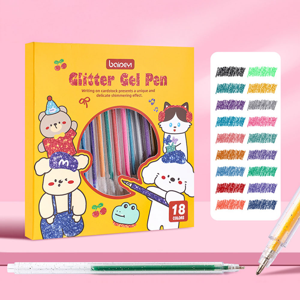 미니플 블링블링 글리터 젤펜 세트, 1세트, 18색 15,800원