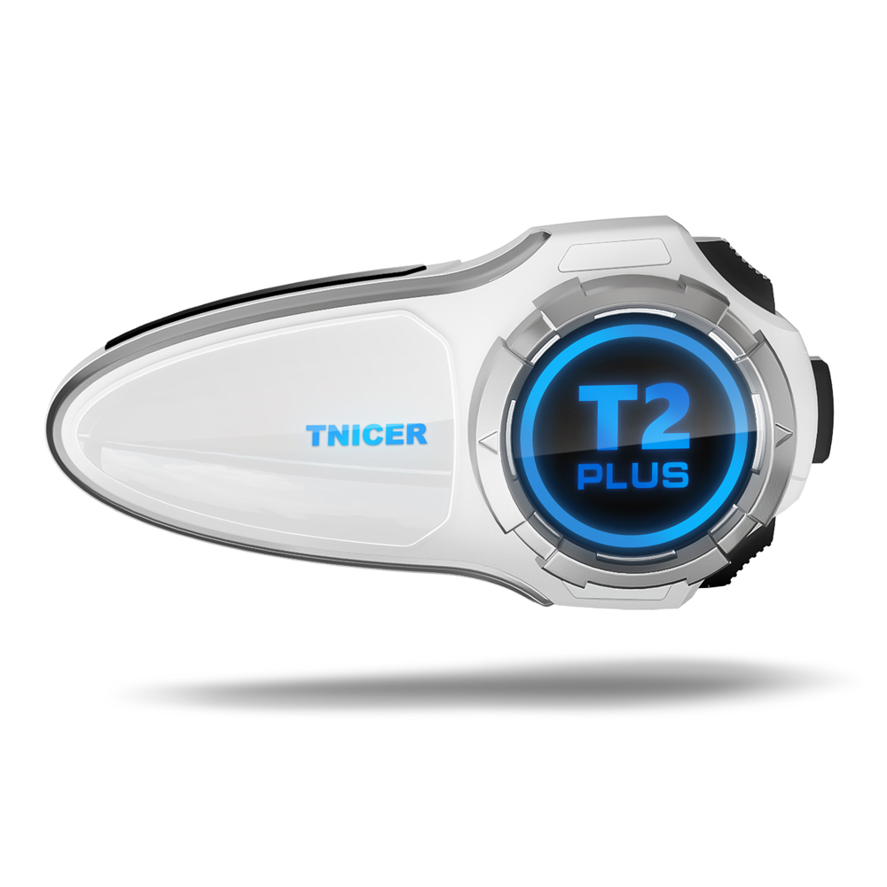 TNICER T2Plus 듀얼 소음방지 듀얼칩 오토바이 헬멧 블루투스 10인 1000m, 흰색 155,000원