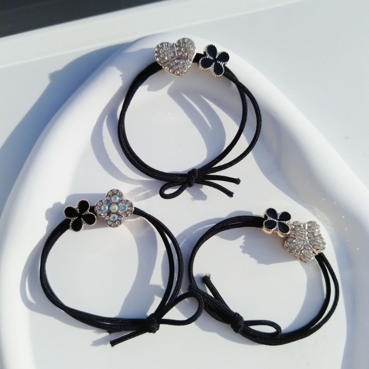 트렌도라 스톤 하트 포인드 튼튼한 헤어 머리끈3P 짱짱한고무줄 7,300원