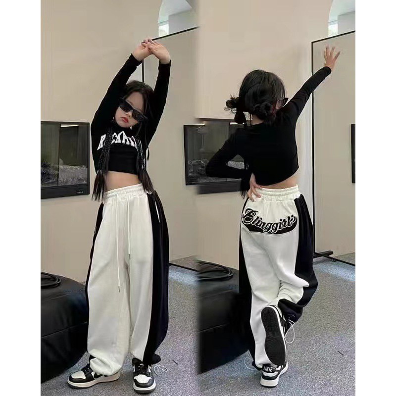 삐삐네옷가게 주니어 여아 키즈 힙합걸즈 크롭 와이드 트레이닝 상하 37,900원