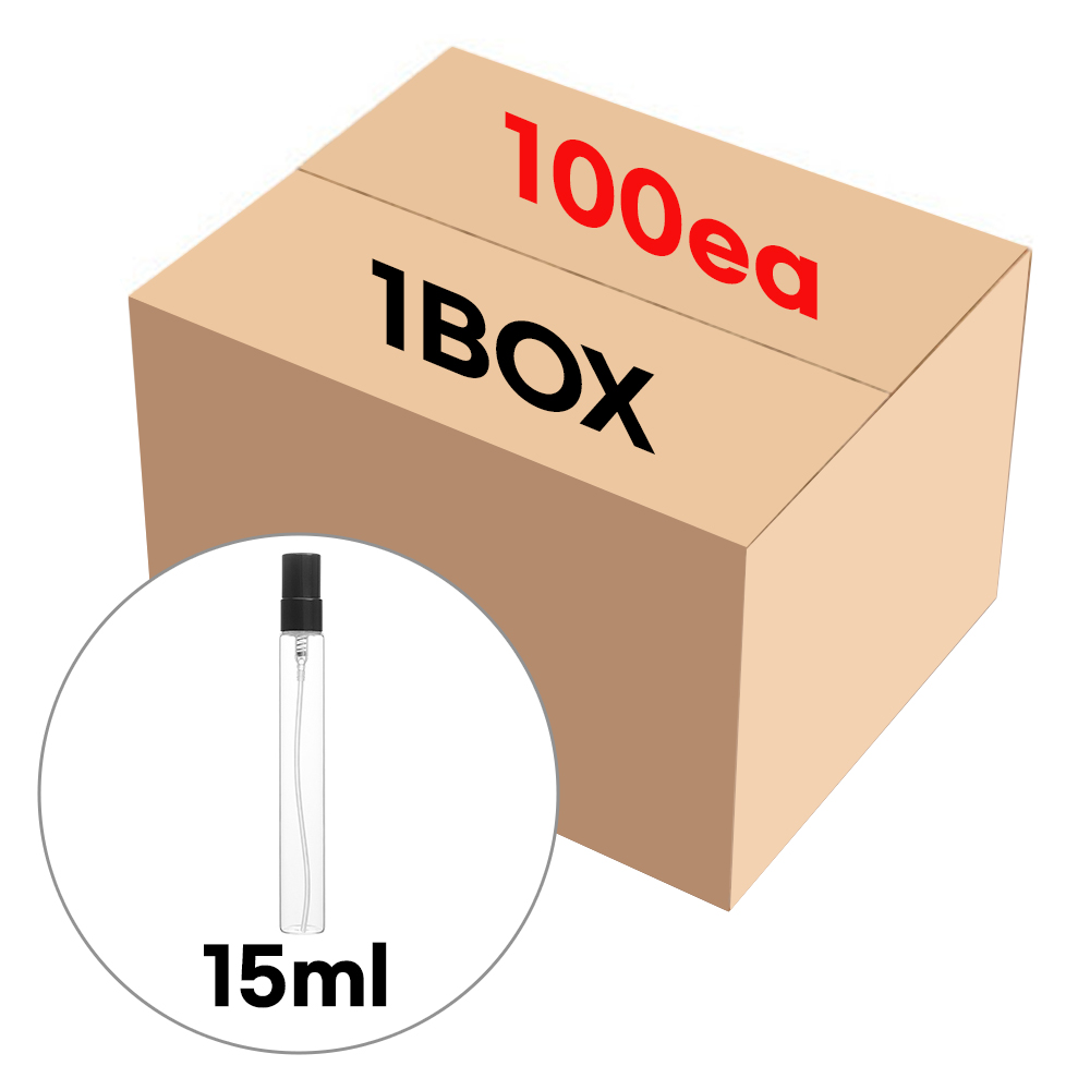 알루미늄캡 스프레이 향수 용기 블랙캡 투명 15ml (1BOX 100개), 100개 54,200원