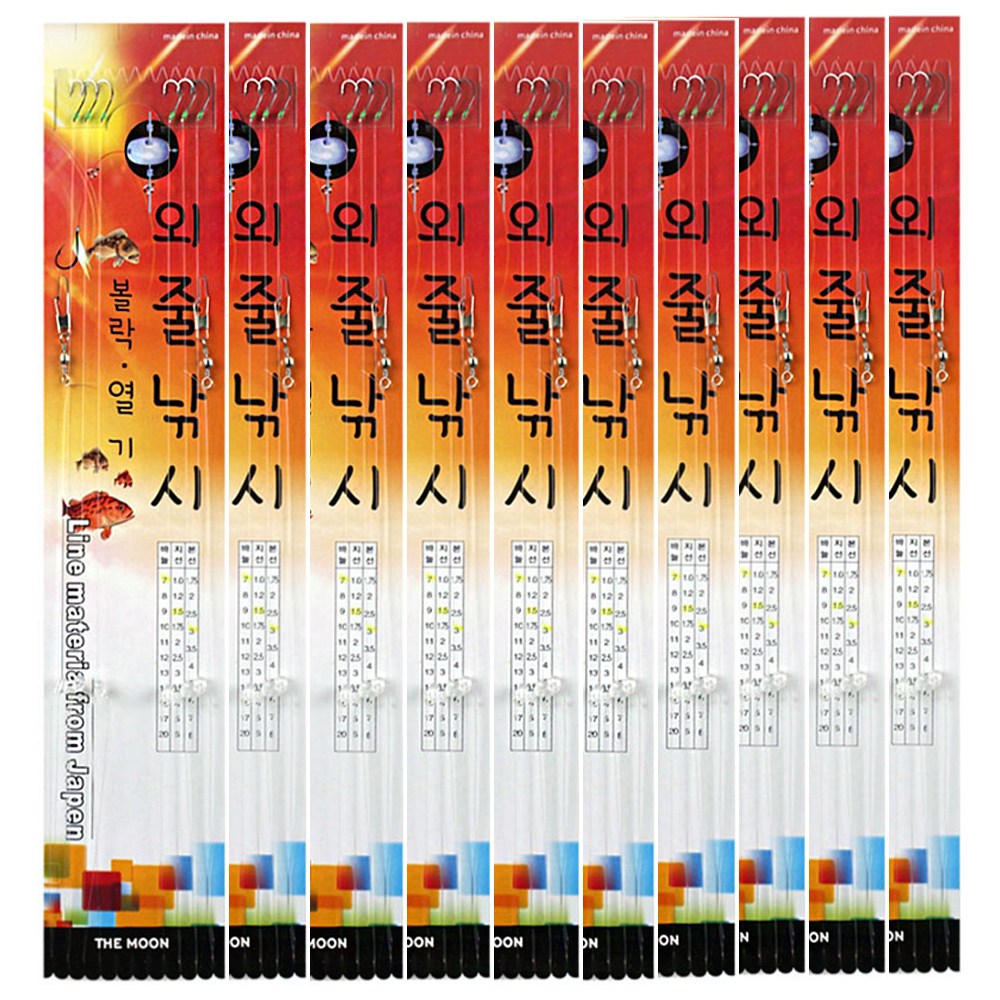 빙글빙글 볼락 열기 우럭 외줄낚시 외줄카드채비 10개입 카드바늘 14,900원