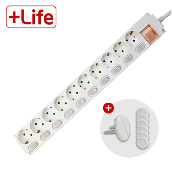 신성전기 10구 멀티탭 개별스위치형 3m (안전커버 6PS 증정) 27,500원