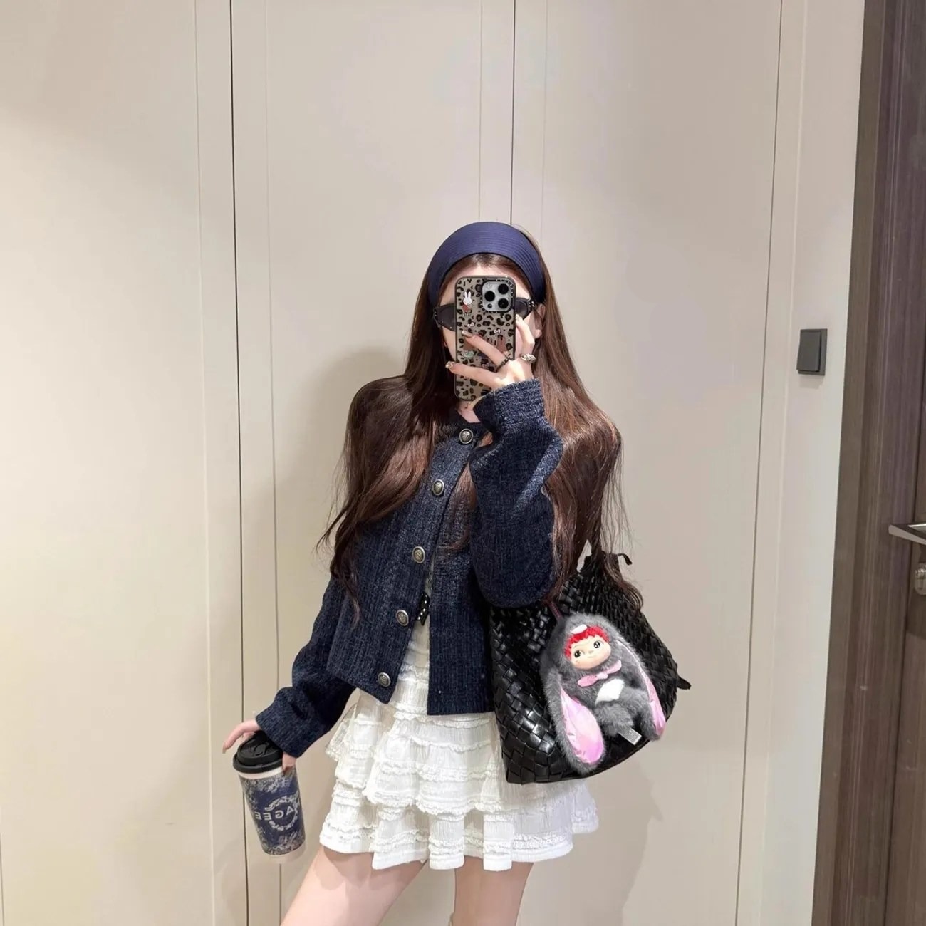 녕동 여성 트위드 자켓 봄가을 라운드넥 루즈핏 단추 캐주얼 숏카디건 23,300원