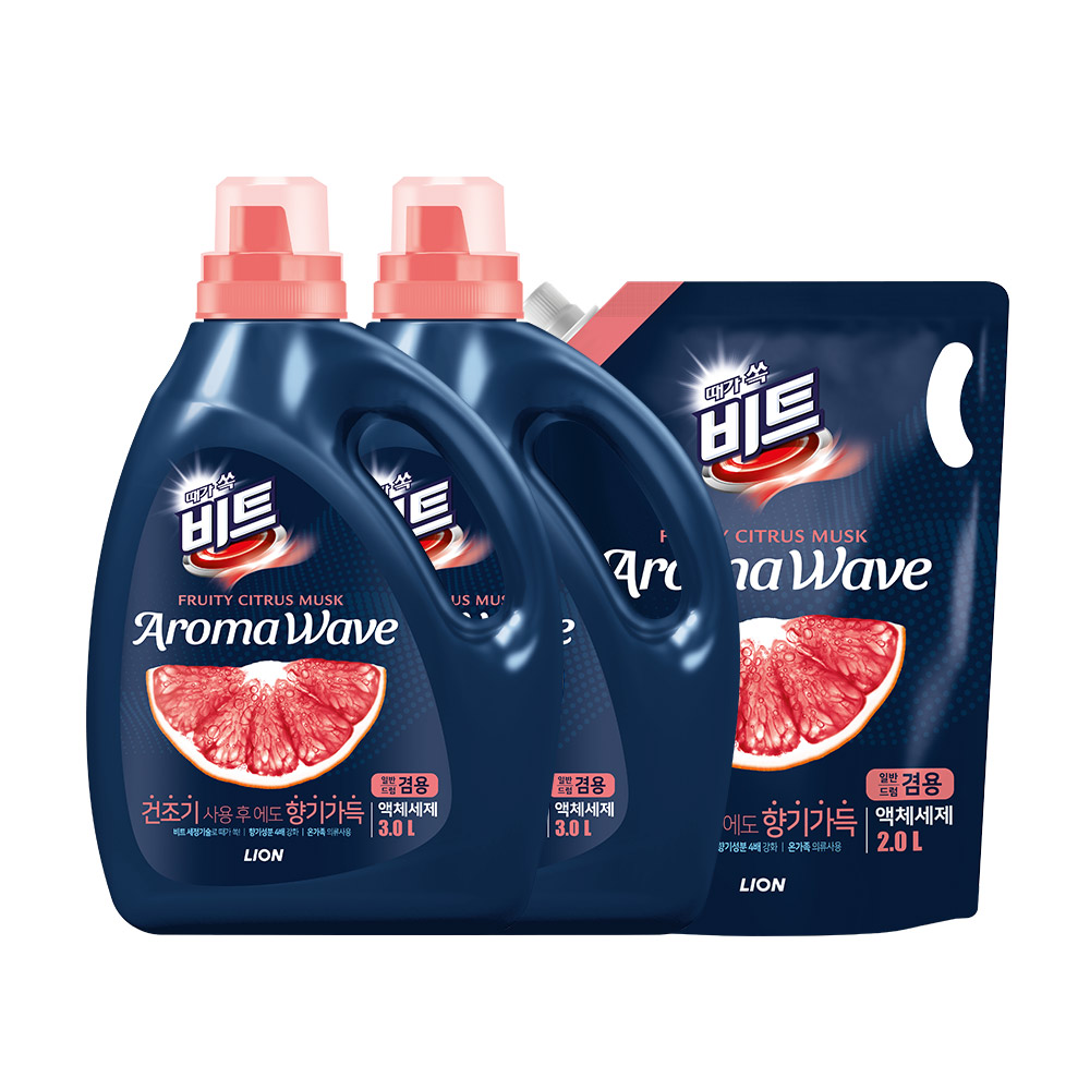비트 아로마웨이브(향기나는 세제) 겸용 시트러스향 3L용기 x 2개 + 2L리필 x 1개 23,900원