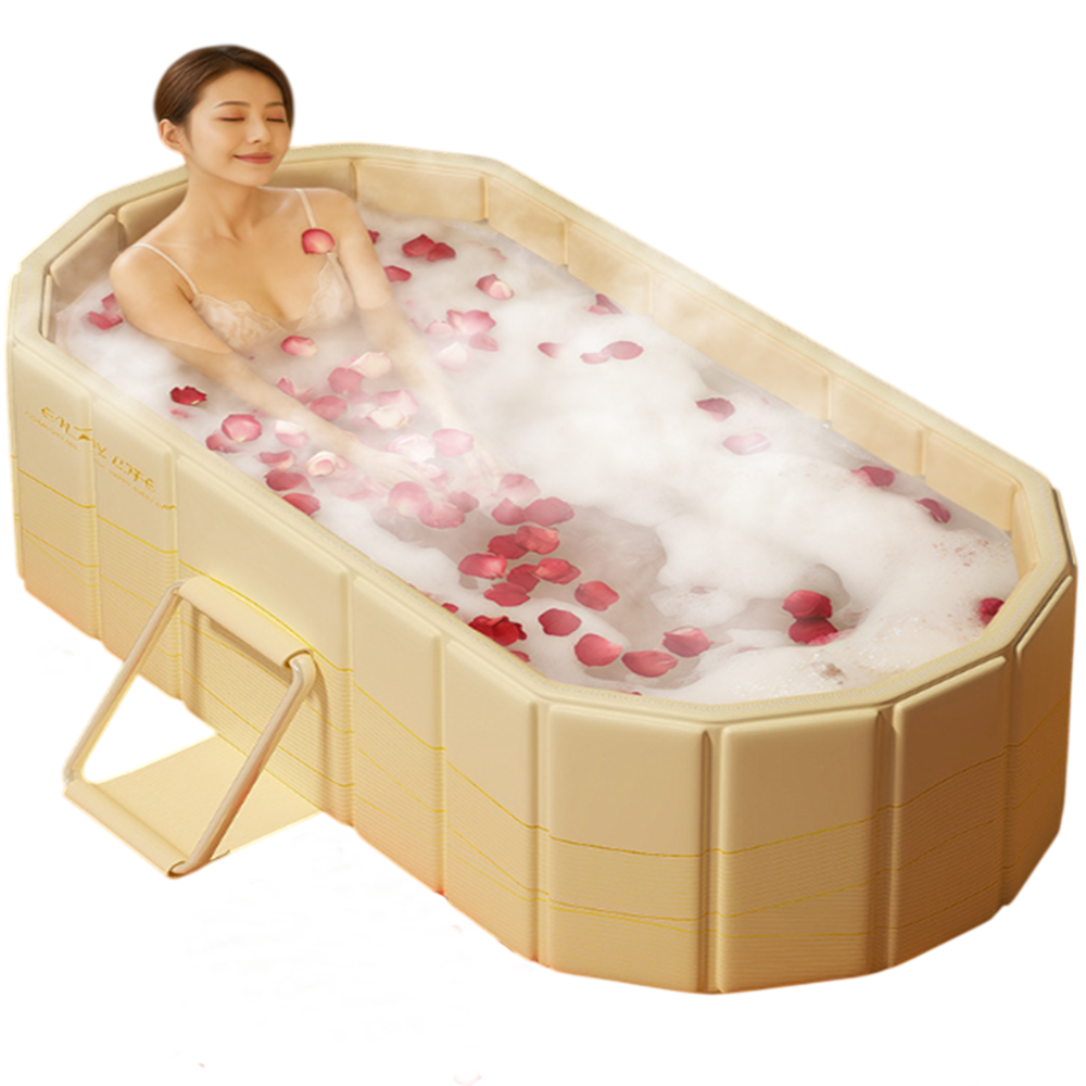 성인 접이식욕조 간편 간이목욕탕 이동식욕조 1인 반신욕기 가정용사우나 깊은욕조 무조립목욕통, 베이지, 1개 45,000원