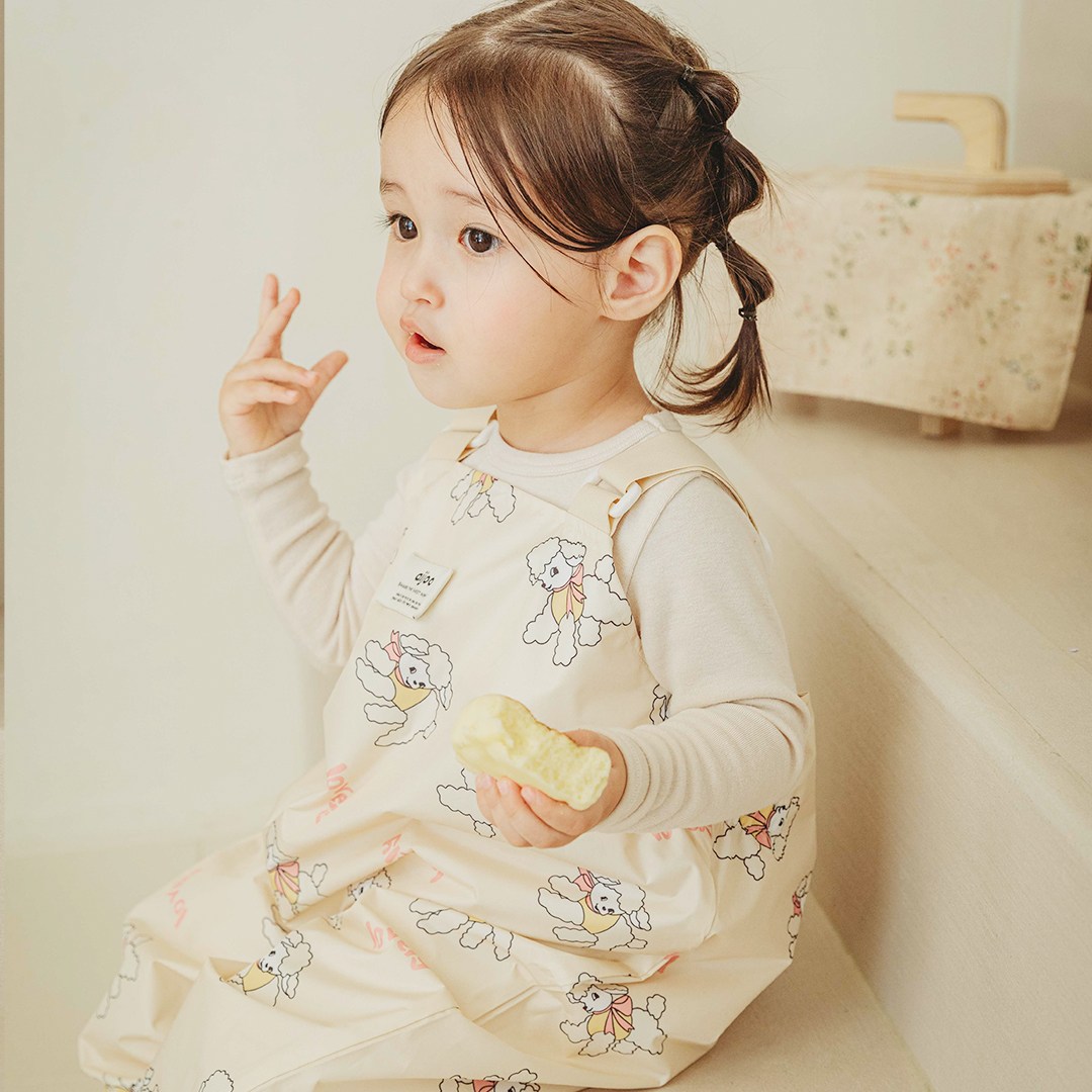 아이주 아기 멜빵형 놀이복 어린이 오버롤 방수 눈썰매복 멜빵바지 전신 미술가운 모래놀이 복, 러블리양 29,900원